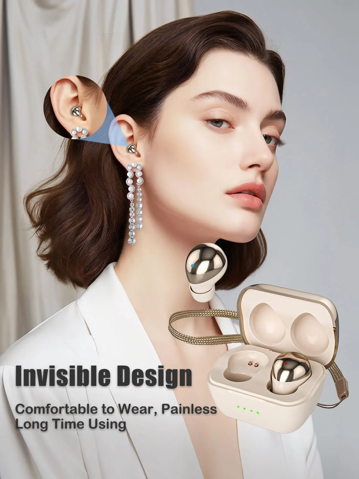 Wireless bluetooth headphones in ear TWS invisible headset HiFi deep bass earphone sleep earbuds HD mic for Xiaomi IPhone