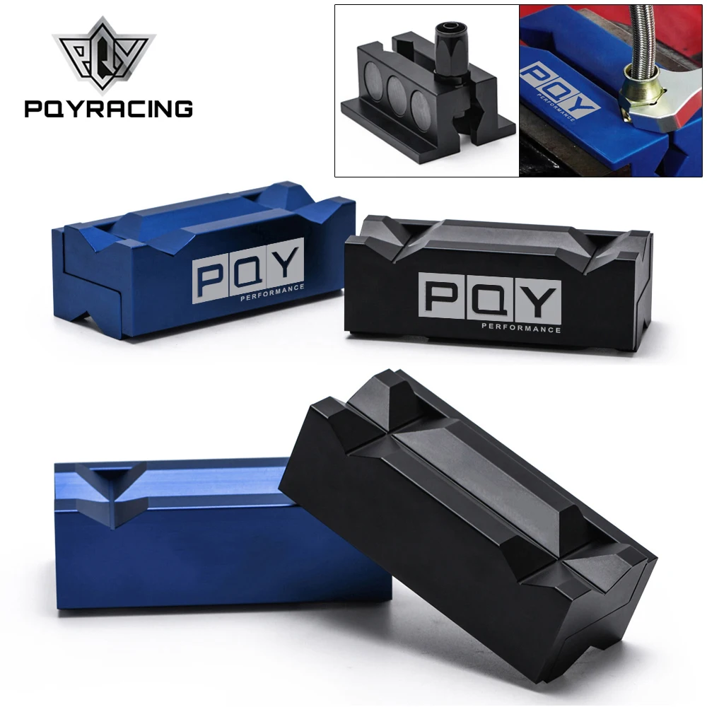 PQY Aluminum line separator Vise Jaw Protective Inserts Magnetized For AN Fittings With Magnetic Back PQY-SLV0304-01 aluminum hose fitting