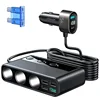 154W Car Charger Adapter Cigar Jack Multi Socket 9 in 1 PD 3 Cigarette Lighter Splitter High Speed Charge S DC Outlet Switches 6
