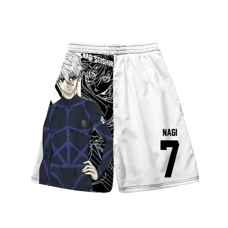 Anime Beach Shorts 3D Printed Seishiro Nagi Swim Trunks Quick-dry shorts Cartoon Unisex Vintage short Pants 6