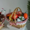ZK40 Rattan picnic basket, wicker basket, pastoral picnic activity handle basket 2