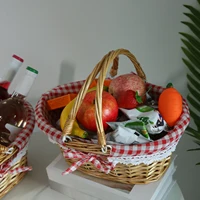 ZK40 Rattan picnic basket, wicker basket, pastoral picnic activity handle basket 2