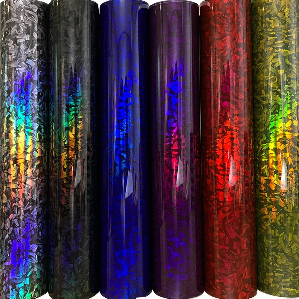 PET Forged Carbon Wrap Vinyl Auto Regenbogen Laser Körperbedeckung Aufkleber für Auto Folie Motorrad Helme Verpackung Selbstklebende Folie – Detail 4