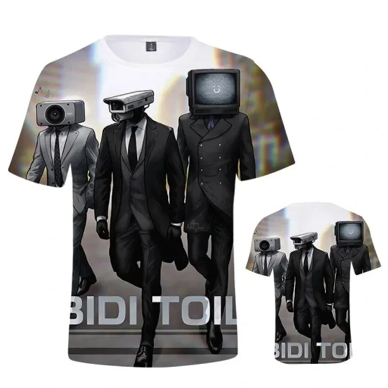 

Fun Skibidi Toilet Print T-shirt Cartoon Camera Graphic T-shirt for Men and Children Fashion Street Loose Short Sleeve Clothing