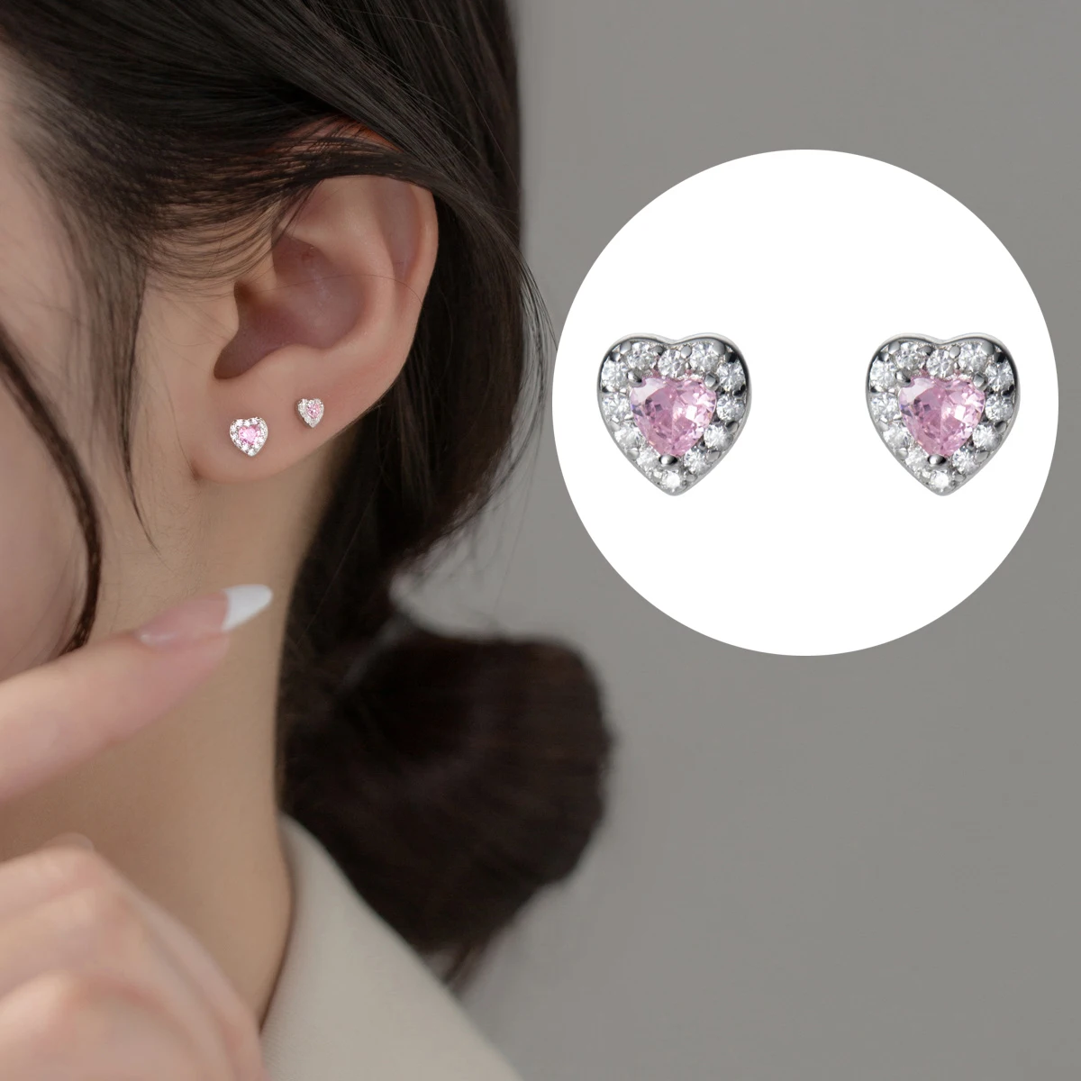 

Женские серьги-гвоздики из серебра 925 пробы с фианитом