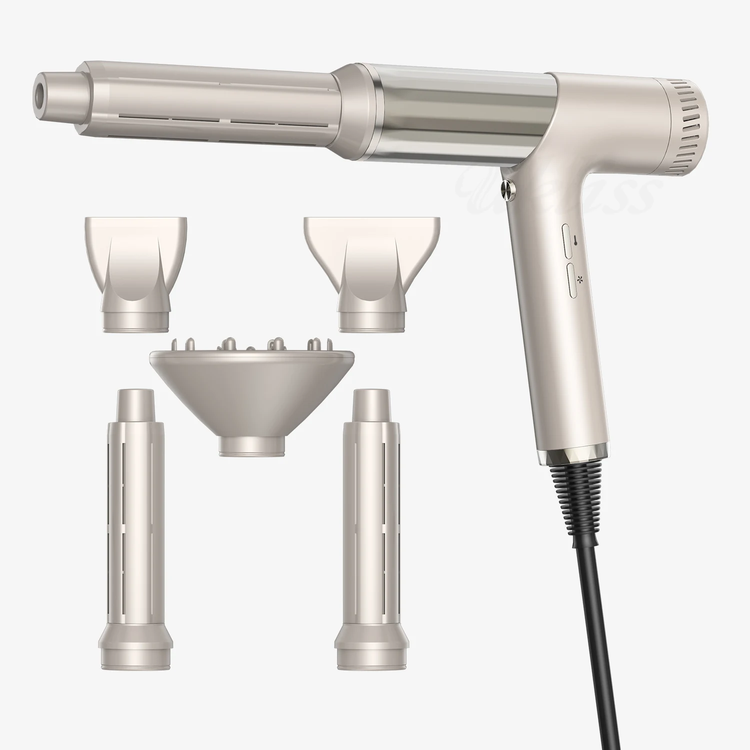 Description Picture 2 of item5 In 1 Professional Hair Dryer with Diffuser High Speed Ionic Salon Blow Dryer Air Styling Curling Iron Powerful Wind Hairdryer
