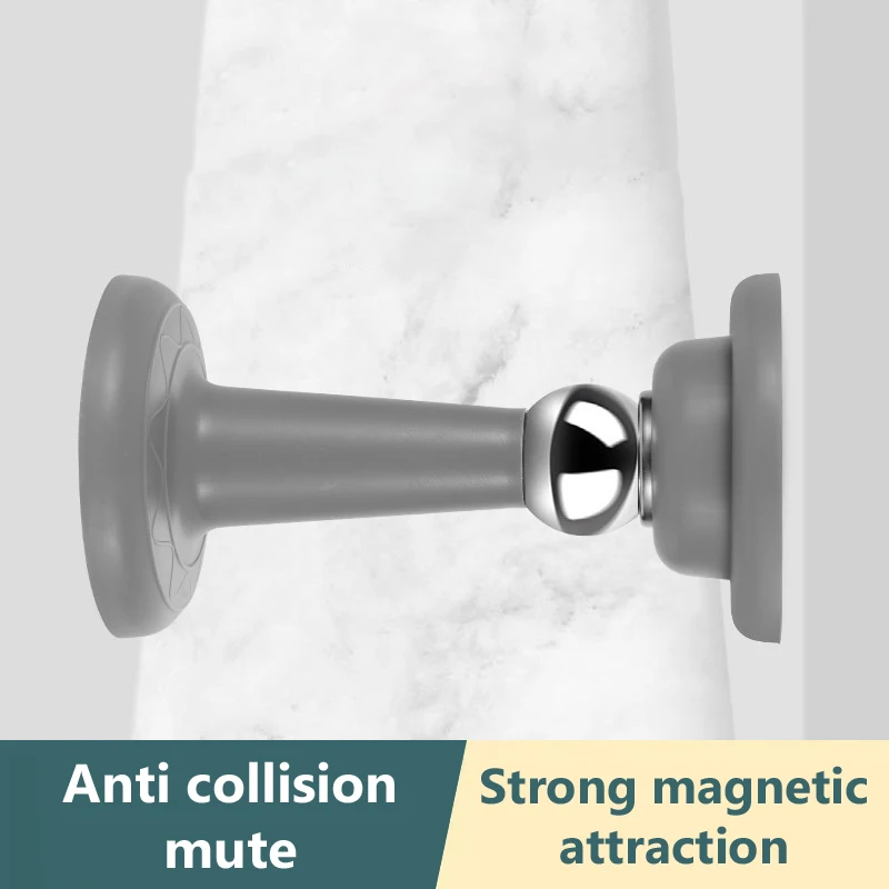 Strong Magnetic Silent Suction Household Bedroom Free-punch Door Suction Anti-collision Door Stop Silicone Floor Suction