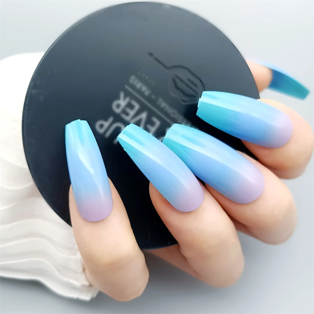 Instagram Favorite False Nails Extra Long Coffin with Gradient Purple For  Summer Party Press On Nails Set Gel for Extension 24pc|False Nails| -  AliExpress