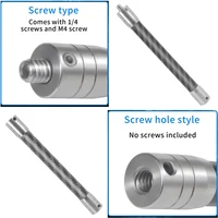 Carbon Fiber Extension Pole 1/4" Selfie Stick Extendable Rod Stainless Steel Screw Hole for Gopro DJI Insta360 Action Camera - Image 6