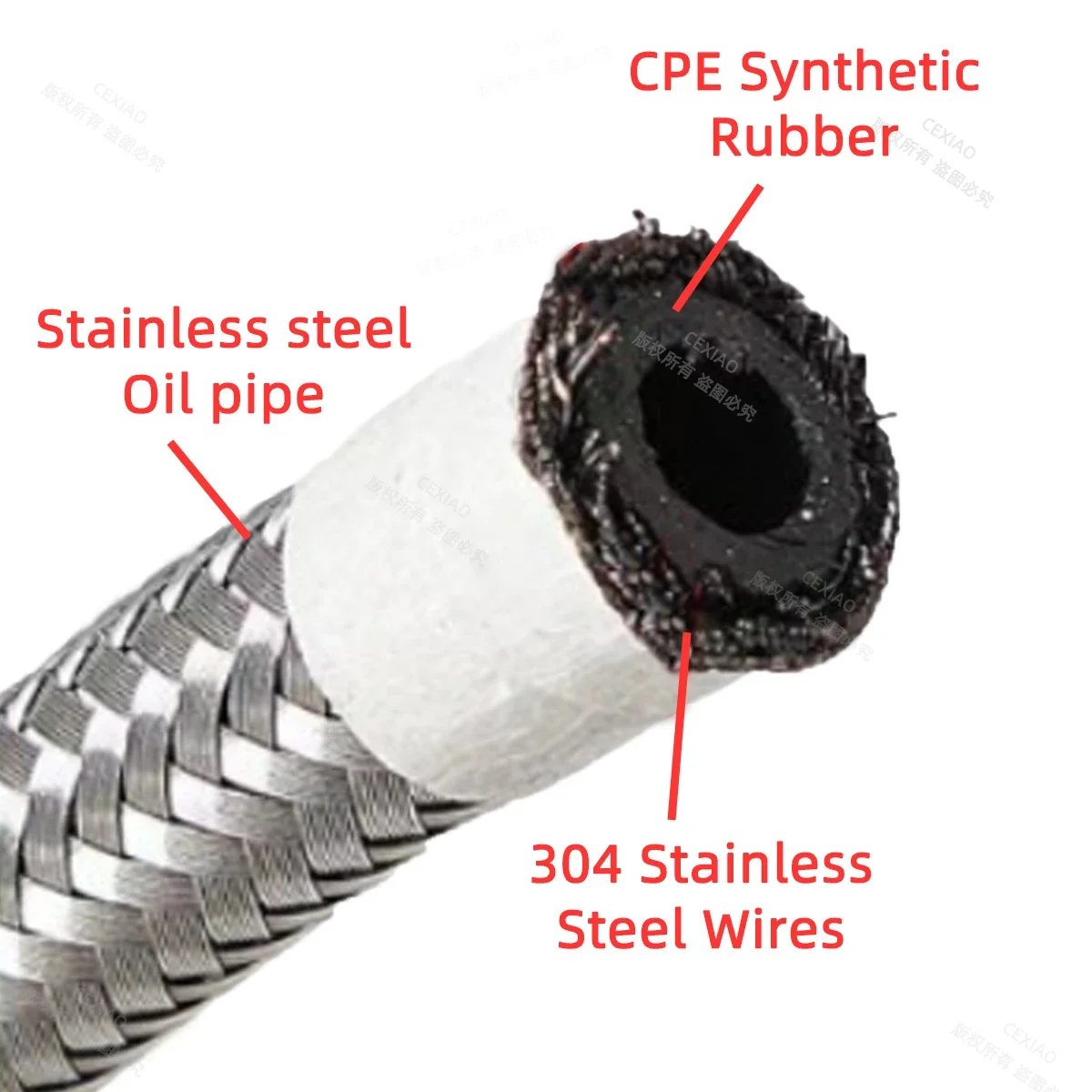 1m/3m AN4 AN6 AN8 AN10 AN12 Braide Oil Fuel Hose Line Braided Fuel Oil Hose NYLON Braided Stainless Steel