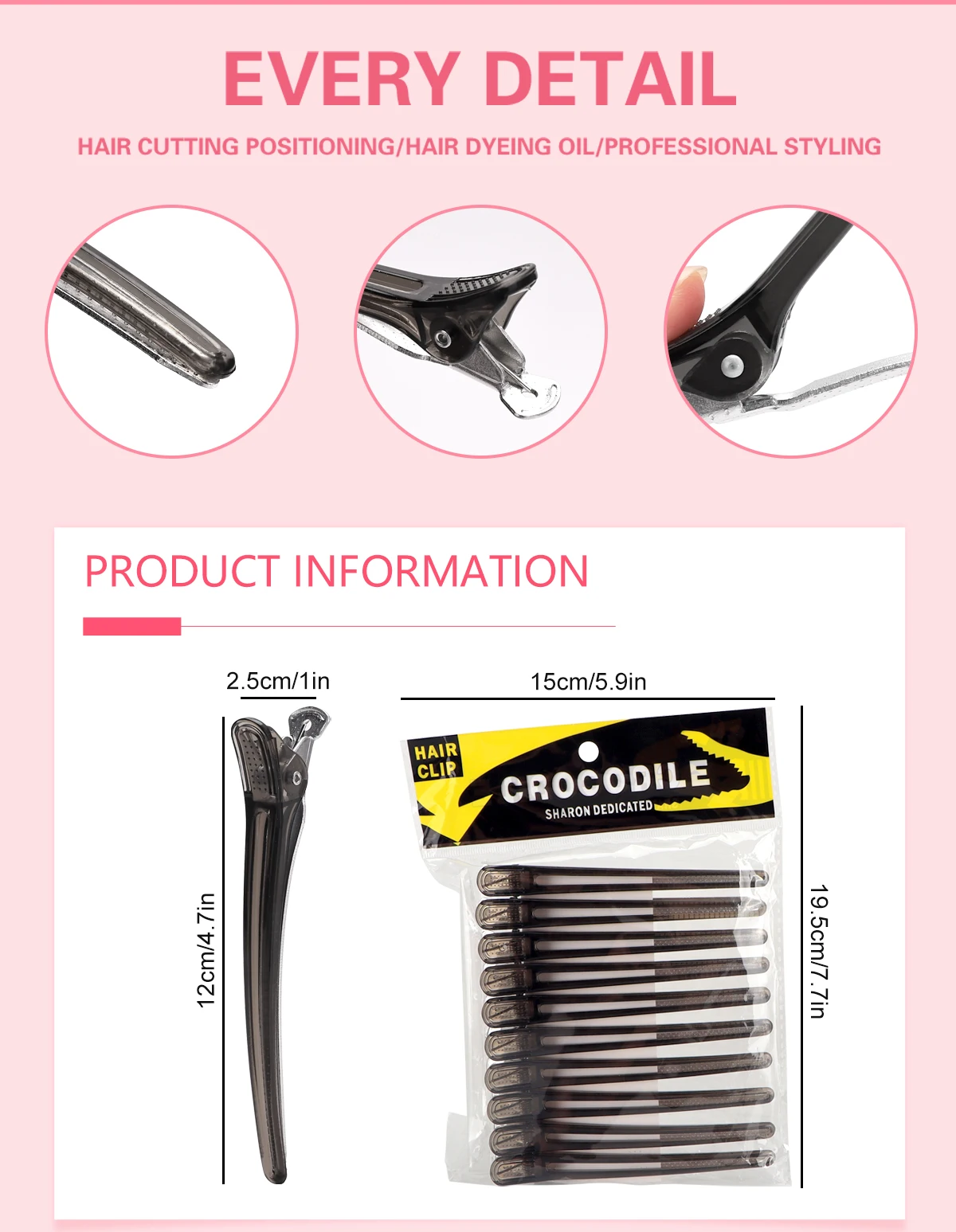 Professional Hairdressing Alligator Clips Set For Hair Styling_voghion.com