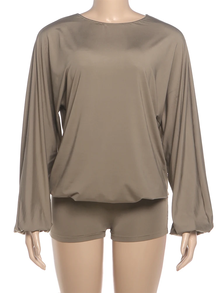 Nibber Hottie Romper Women Simple Sexy Backless o-Neck Full Sleeve Fashion Street Stretch Skinny Midnight Clubwear Playsuits