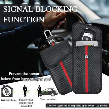 Durable Compact RFID Blocking Car Key Bag Portable Signal Shield Protector Keyless Entry Anti Theft Secure Storage Auto Case Bag 1