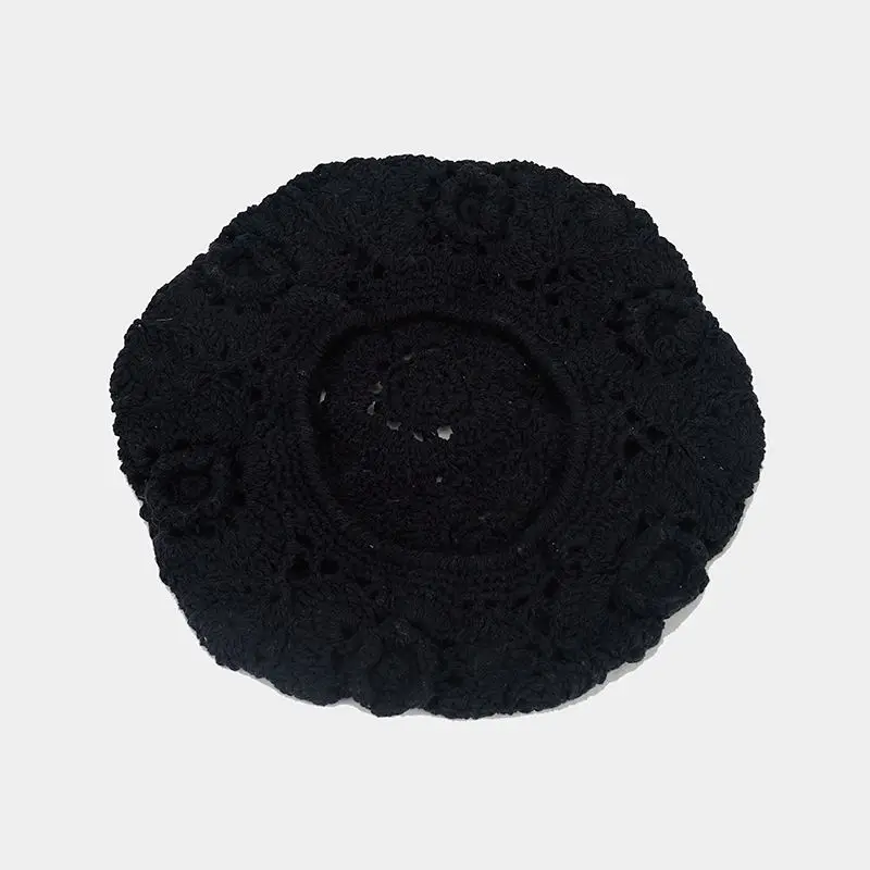 Hot Sale New Women's Knit Hat Spring Casual Thin Acrylic Berets Women Ladies Plain French Artist Beanie Beret Hats for Female_mkmklike.com