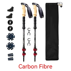 Set of 2 Adjustable Outdoor Trekking Poles (Carbon)