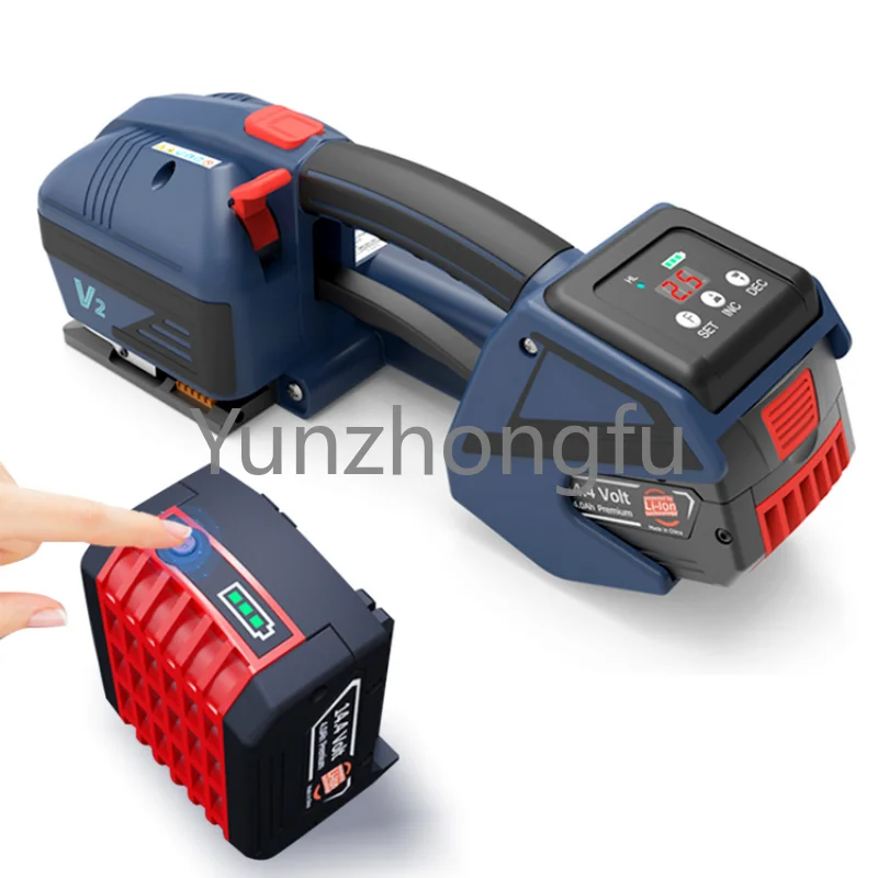Batteria Pallet Strapper Cartone Fascia Di Plastica Reggiatrice Strumento Di Imballaggio Mattone Pp Pet Tenditore Impacchettatrice Reggiatrice Elettri