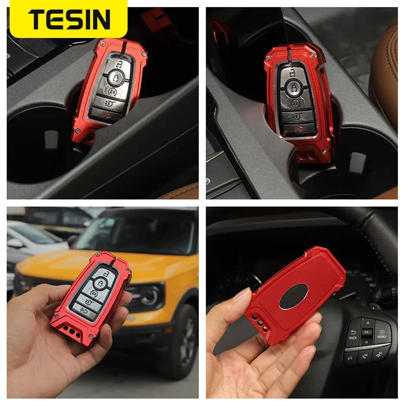 TESIN Car Key Case Keychain Protection Cover For Ford Bronco Sport