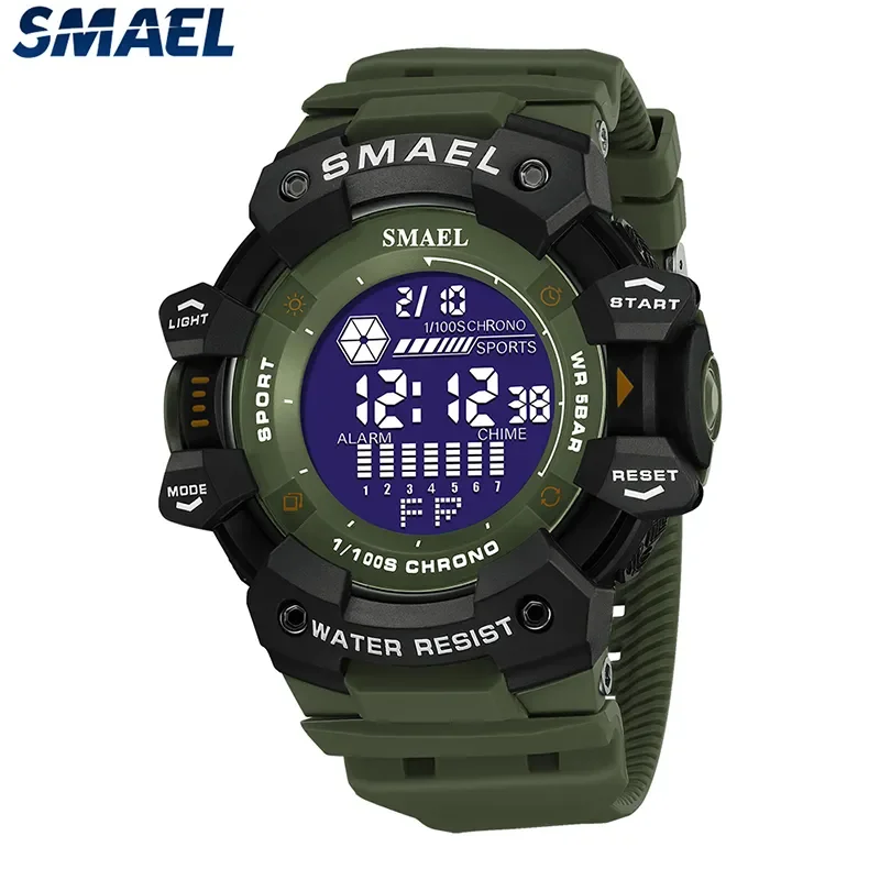 

Mens Watch Military Water resistant SMAEL Sport watch Army led Digital wrist Stopwatches for male 1802 relogio masculino Watches
