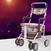 Foldable Walking Trolley  Lightweight FourWheel Mobile Chair Large Capacity Elderly Shopping Aid with Seating Mobility Walker 3