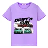 Japanese Car Print 100%Cotton t shirt for kids boy 10years y2k one piece pride tshirt JDM Manga MK Anime Short kids clothes girl 5