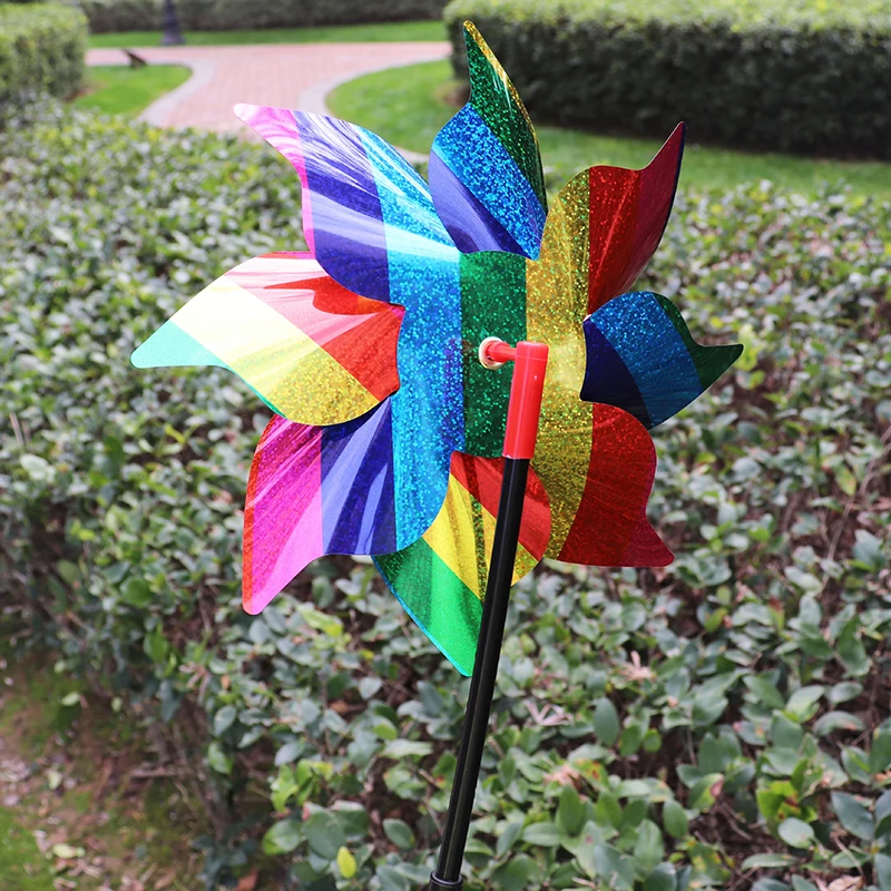 Rainbow Windmill Countryside Expelling birds Windmill Park Scenic Area Decoration windmill toys,garden art decor,bird repeller pinwheels,windmill bird repellent,wind spinner,garden windmill
