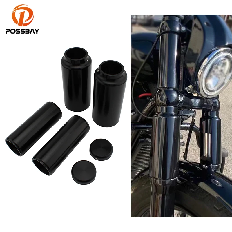 Motorcycle Front Fork Cover Set Tube Cap for Harley Davidson Softail