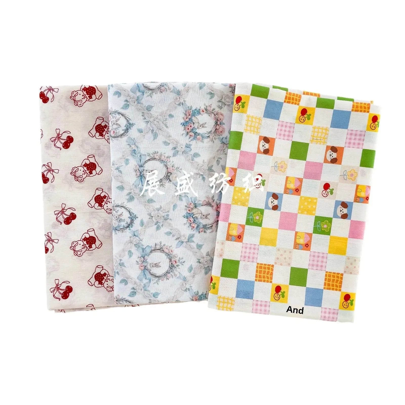 Cotton Digital Print Fabric Cute Cartoon Animal Floral Print Makeup Bag Travel Bag Nightgown Shirt Children's Clothing Dress