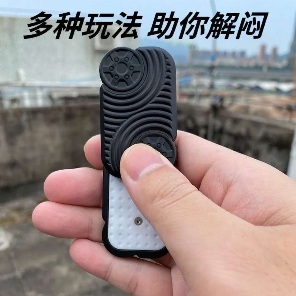 Wheel EDC Push Slider Poker Card Metal Finger Gyro Desk Fidget Toys ADHD Anxiety Relief Decompression Games for Adults Gifts