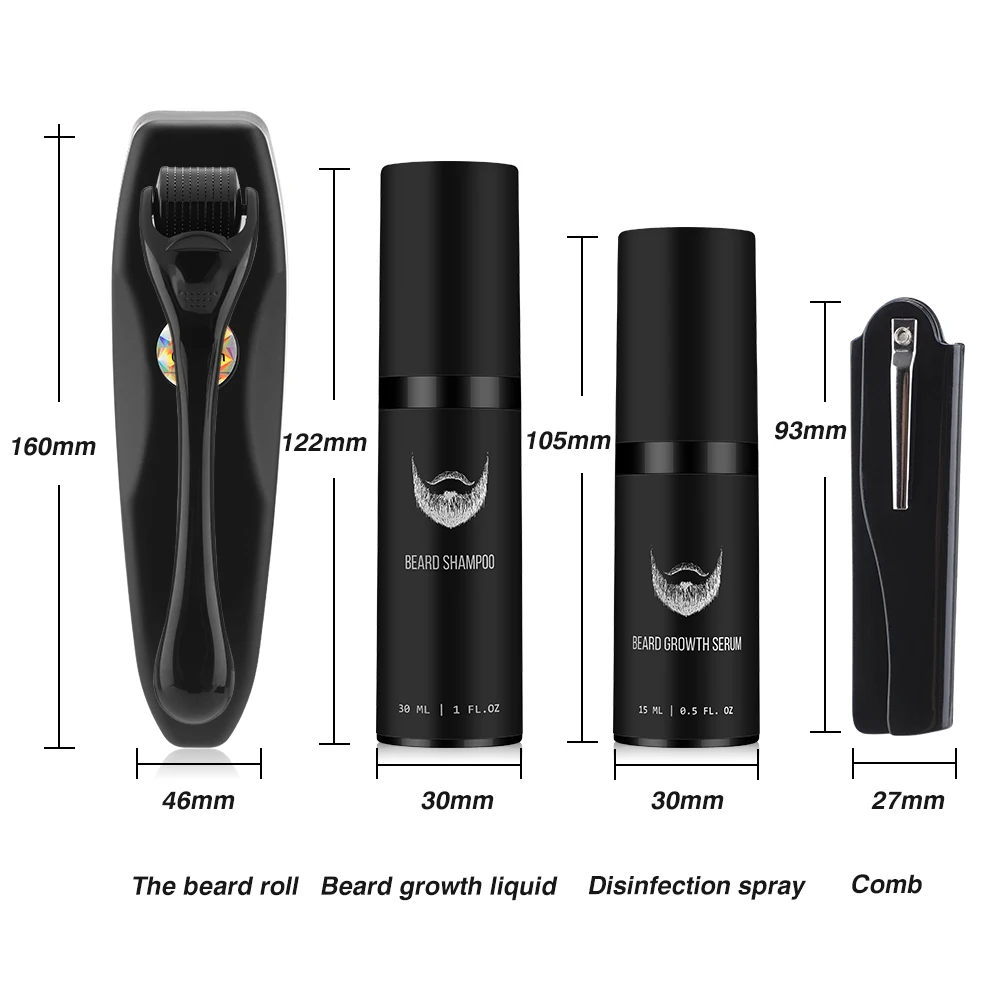 Beard Growth Kit Hair Growth Serum Hair Care Oil Derma Roller For Men