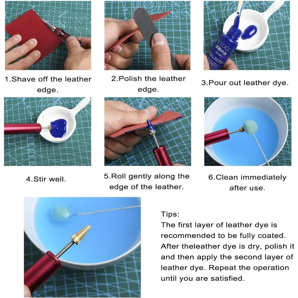 Leather Crafting Kit with Tools, Stamping, Waxed Thread Groover, Awl, and Stitching Supplies for Professional Leatherworking