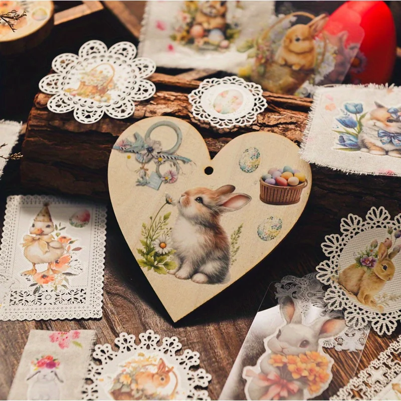 3 Sheet Cute Easter RUB ON Transfer Stickers Kawaii Happy Easter Floral Egg Bunny Duck Stickers DIY Album Scrapbooking Sticker