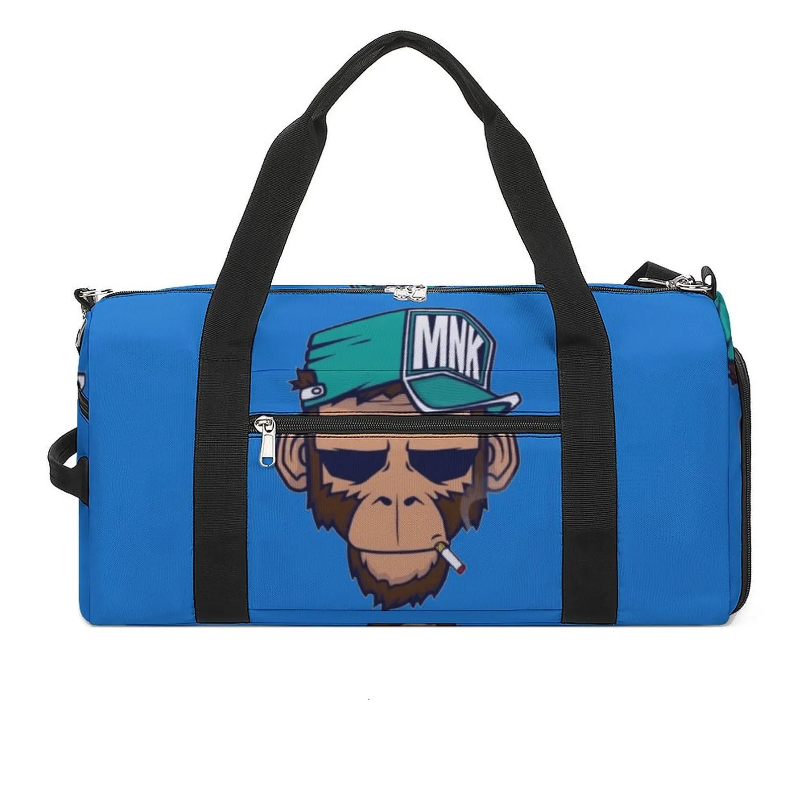 

MNK Smoking Monkey Gym Bag Cartoon Animal Travel Sports Bags Couple Design Large Graphic Fitness Bag Oxford Handbags