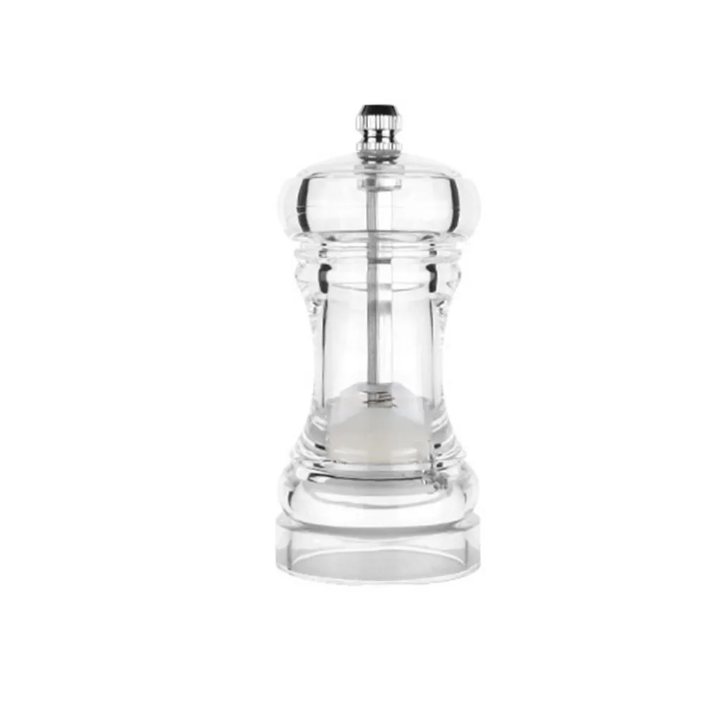 

Spice Grinder Transparent Acrylic Manual Simple Operation Pepper Mill Shakers For Home Spice Crusher
