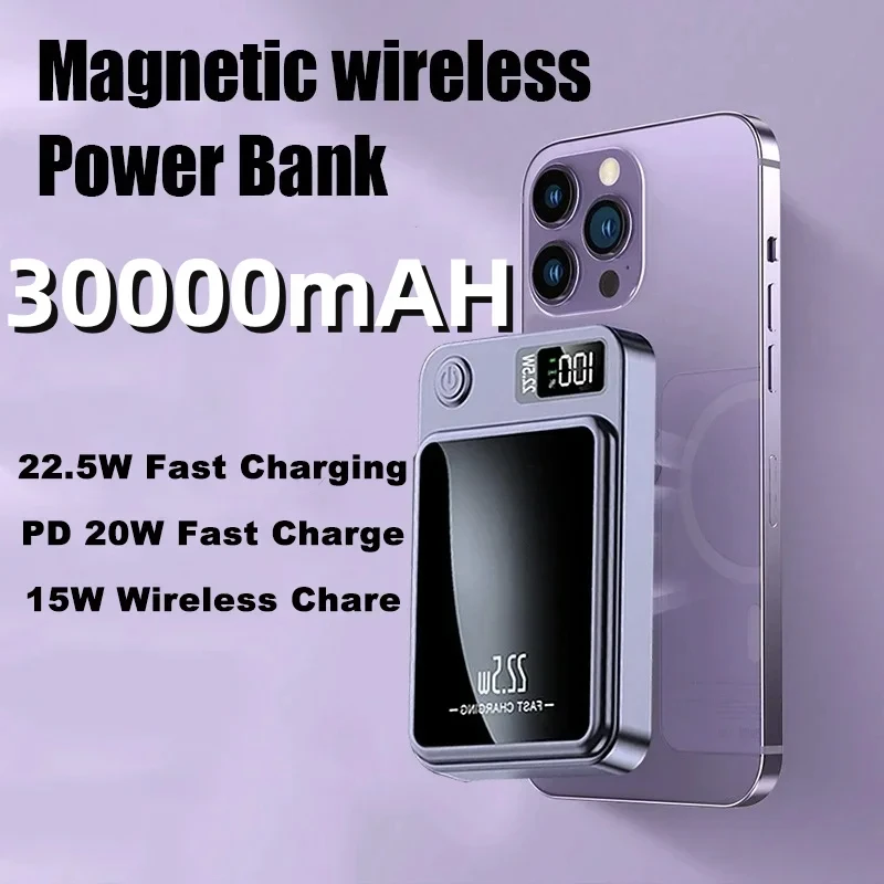 Power Bank Xiaomi Magnetic Wireless 100000mAh Power Bank Fast Charger For Magsafe Portable Auxiliary Battery Pack For iphone Huawei Samsung