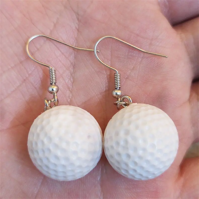 6 Color Golf Ball Earrings Creative Sport Women Personalized Jewelry