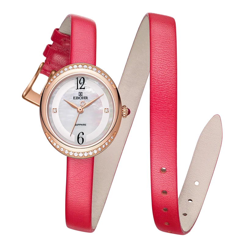 

Fashion Oval Simple Style Casual Women's Watches EBOHR Quartz Diamond Rose Gold Sapphire Waterproof Extended Leather Strap