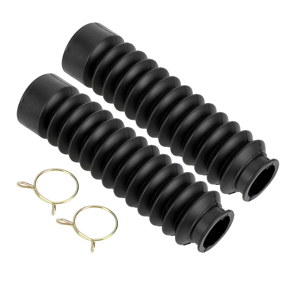 2Pcs Fork Bellows Front Black Universal off-road Motorcycles rubber Boot Dust Cap 13 Section Rubber Front Fork Boot NEW