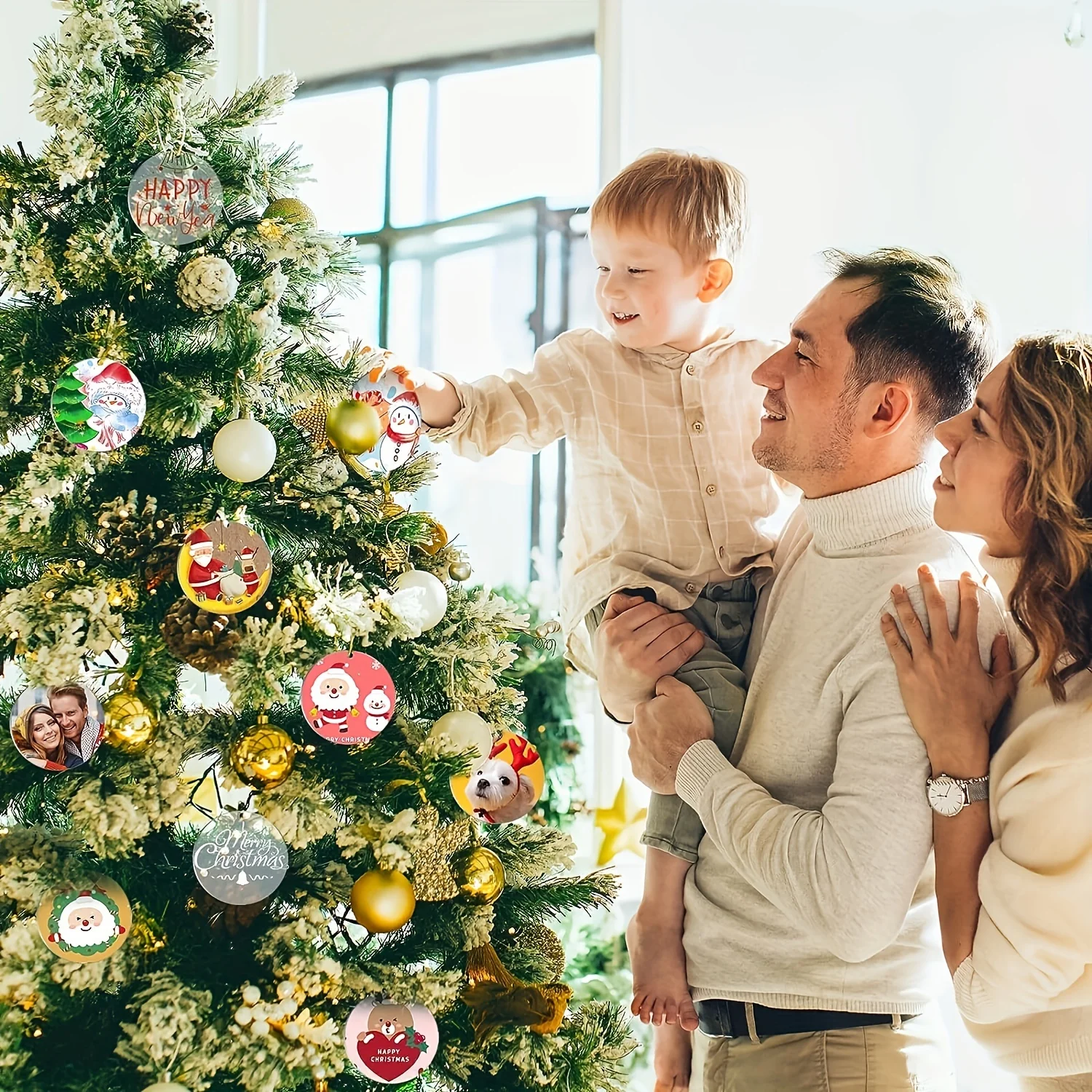 20pcs Clear Round Acrylic Christmas Ornament 3inches DIY Blank Round Acrylic Ornament Transparent Circle Discs For Christmas 5