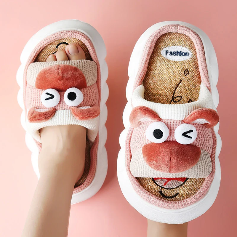 Funny Animals Slippers Women Bear Soft Platform Home Shoes Cute Memory Foam Slippers for Girls House Slides Children With Indoor 3