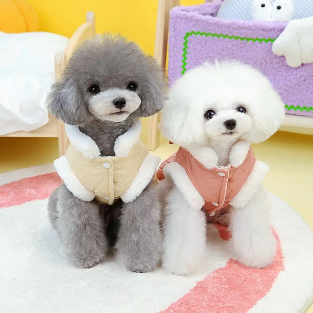 

Cute Pet Cotton Coat Stylish Waterproof Dog Coats Cozy Winter Jackets with Reflective Fleece Lining Bow for Small for Warmth
