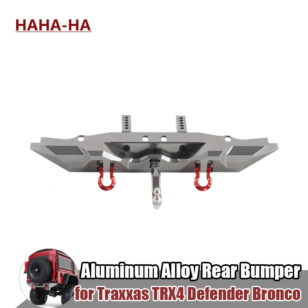 Aluminum Alloy Rear Bumper with Trailer Hitch for 1/10 RC Crawler Car