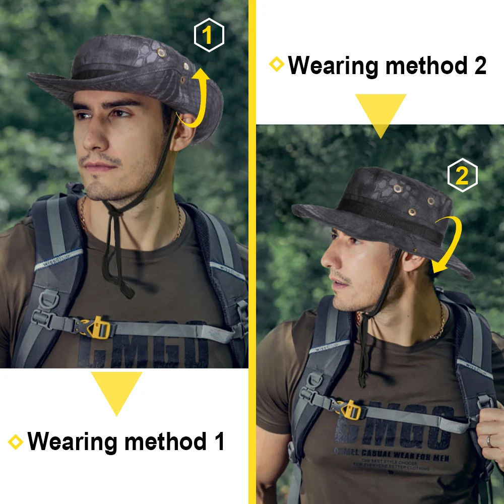 Tactical Airsoft Sniper Camouflage Bucket Boonie Hats Nepalese Cap Panama Windproof Fisherman Hunting Sun-proof Caps Summer Men sun hats sun hat fisherman hat bucket hats sunscreen hats camping hats