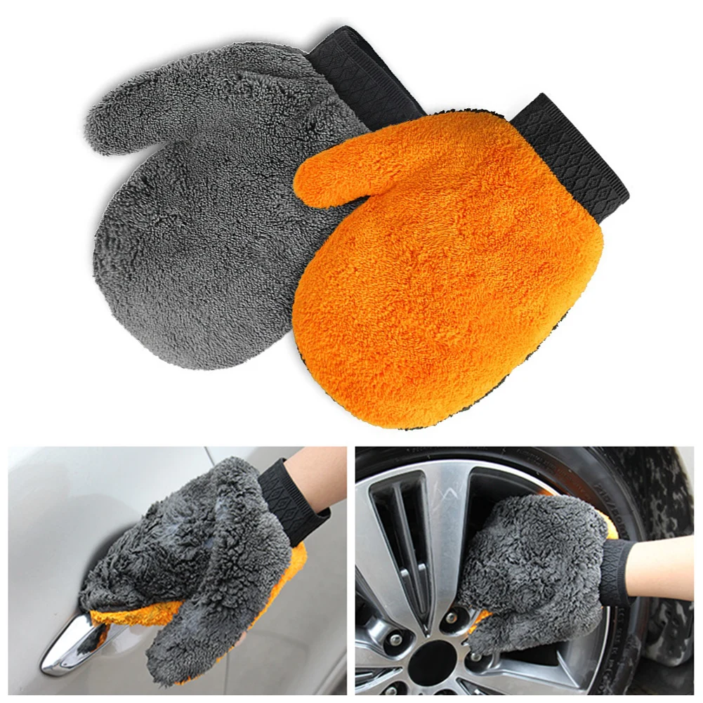 Car Care Glove Plush Wash Mitt Microfiber Car Cleaning Detailing Glove Tools Cloth Furniture Glass Dust Cleaning Washer