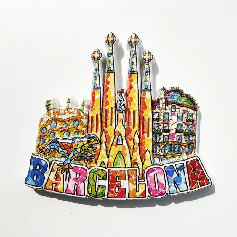 

Fridge Magnet's New Barcelona Creative Resin Decorative Arts and Crafts Travel Souvenir Message Post