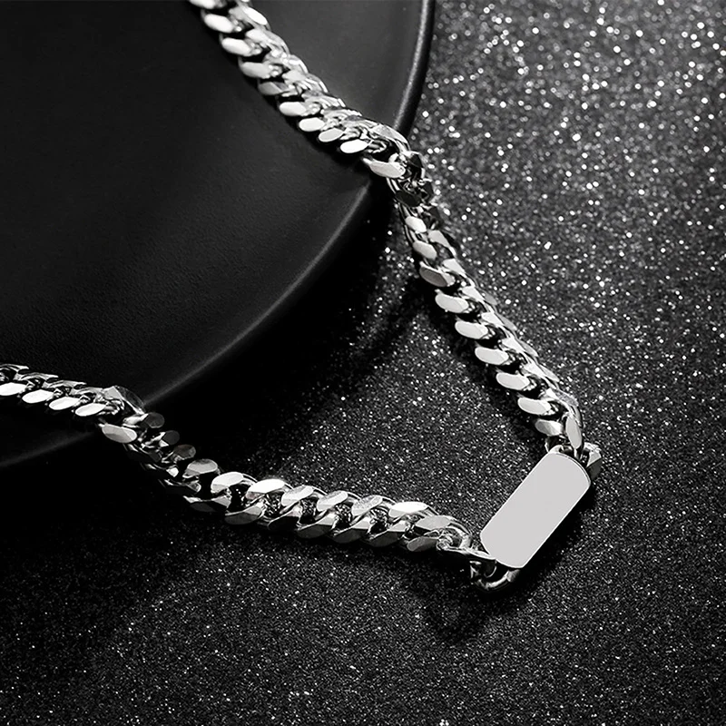 Women Men Titanium Steel Necklace Hip Hop Style Adjustable Clavicle Chain Jewelry Accessories Ideal Gift