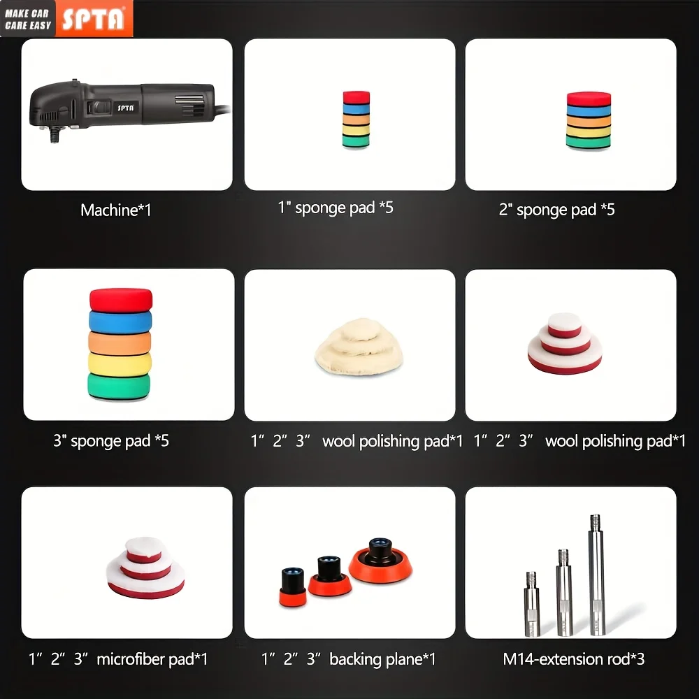 3Inch Mini Polishing Machine 27Pcs Polishing Pad Kit