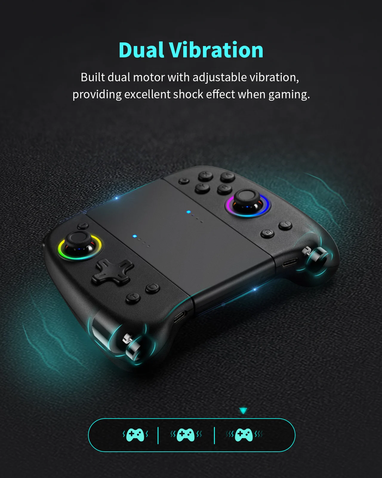 

DOYOKY RGB Joycon romte gamepad Slim Edition for Nintendo Switch/OLED/lite with Ergonomic Non-Slip Design TURBO Dual Vibration