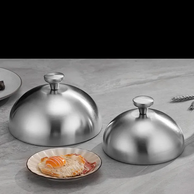 Burger Cover Multipurpose Stainless Steel Basting Cover Grilling Dome Cover for Cooking Steak Hamburger Steaming Grilling 2