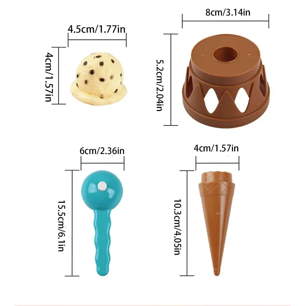 Stackable Ice Cream Stacking Interactive Early Education Stack Simulation Food Game Decorations Puzzle Pretend Play Toys