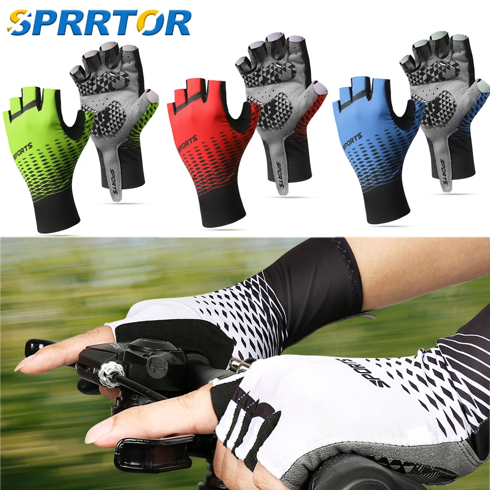 Cycling Gloves Bike Gloves,Anti-Slip Breathable Gloves Half-Finger Gloves for Camping Hiking Fishing Gym Outdoor Sports Gloves 2020 cycling gloves half finger bicycle gloves bike gloves gel anti slip breathable sports workout gloves gym fitness men women